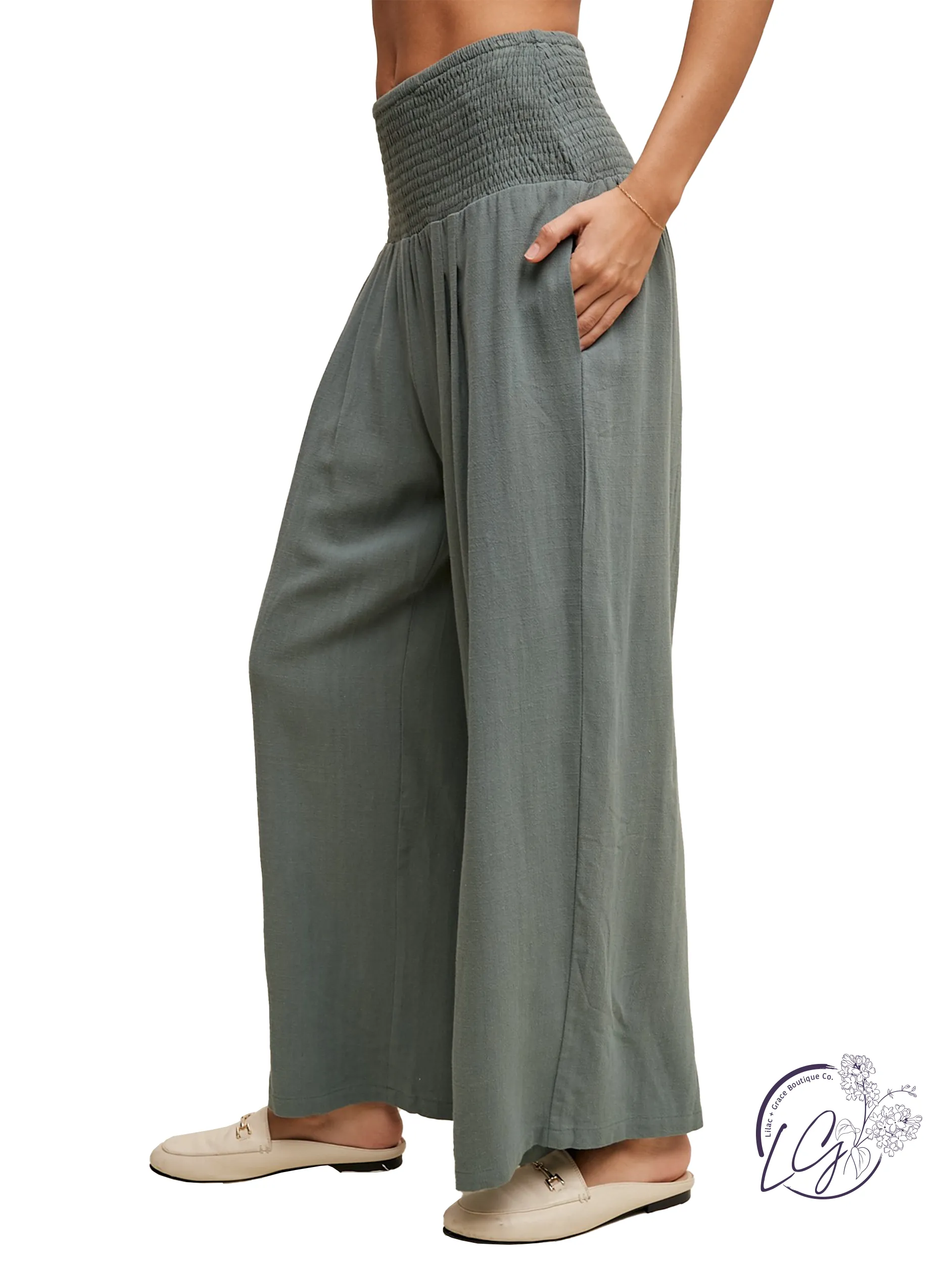 Resort Ready Smocked Linen Pants