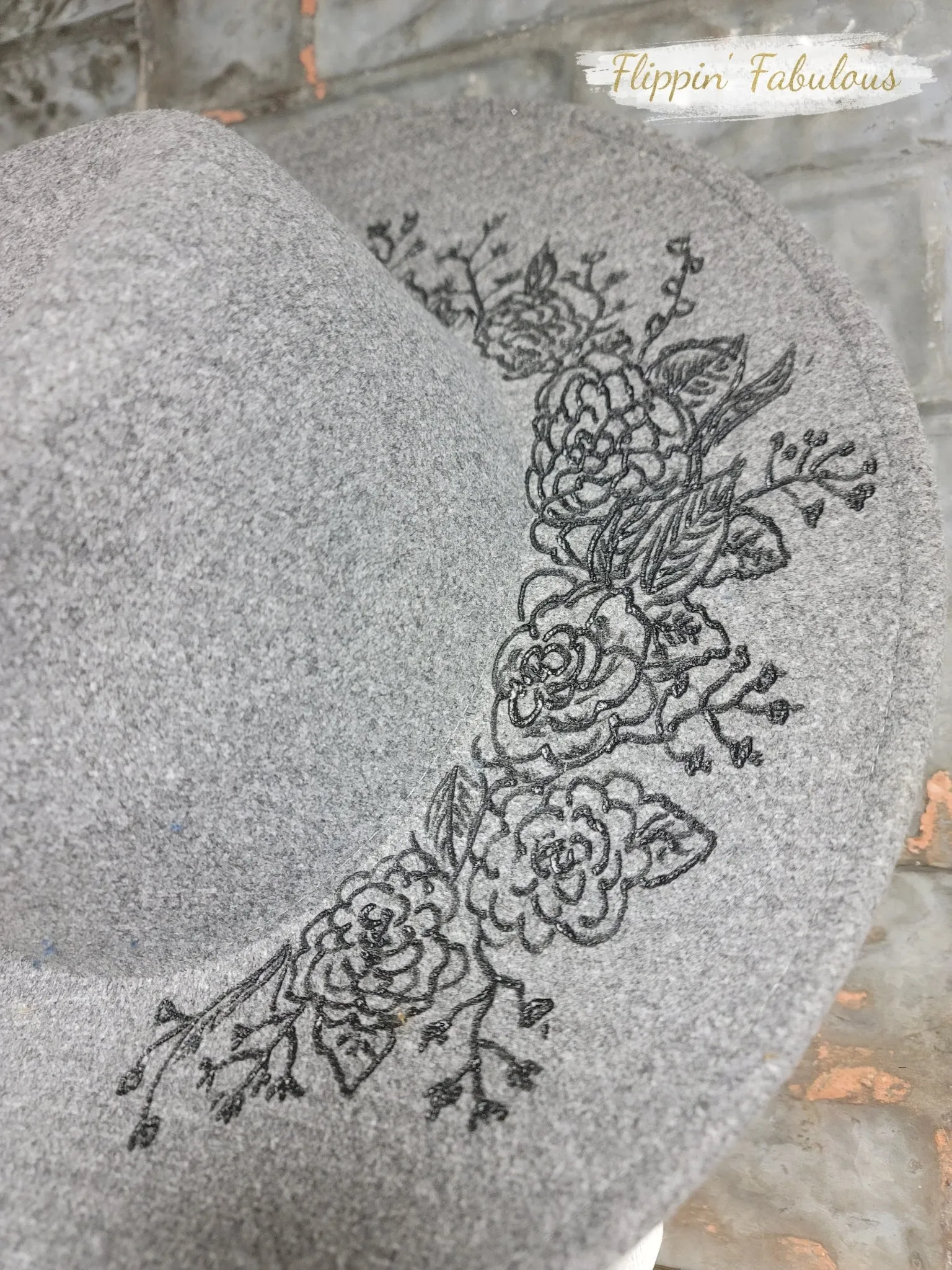 Roses Hand Burned Wide Brim Hat