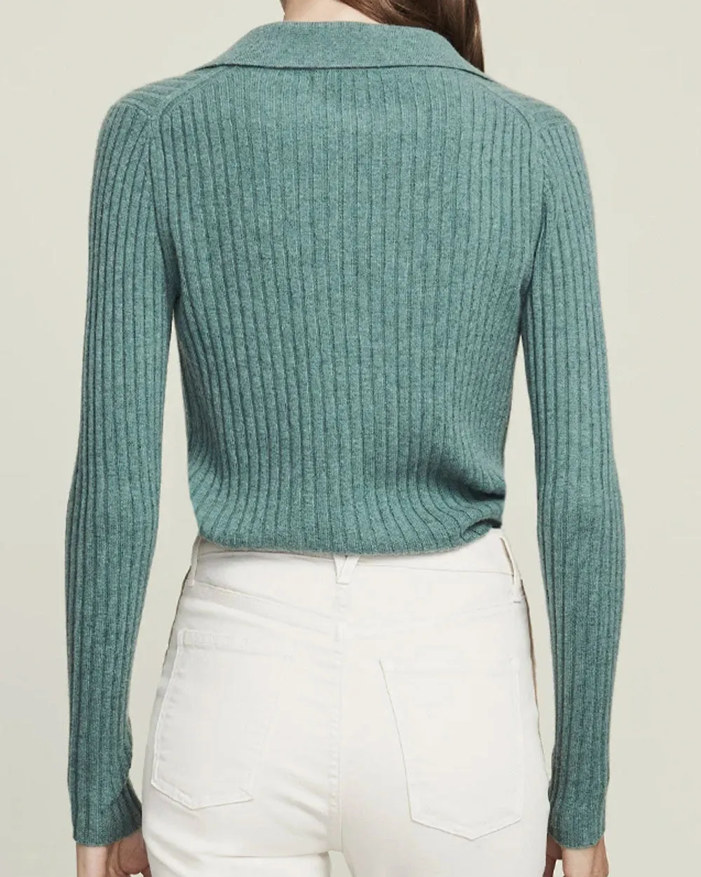 Sage Cashmere V Neck Lazana Cardigan