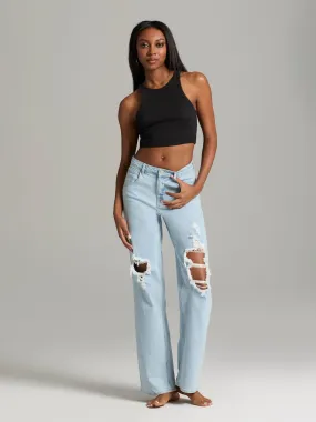 Sheeka Distressed Wide-Leg Jeans