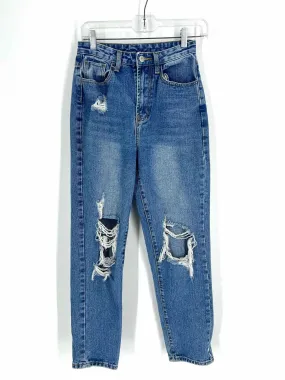 Shein Size 2 Blue Distressed Denim Jeans Jeans