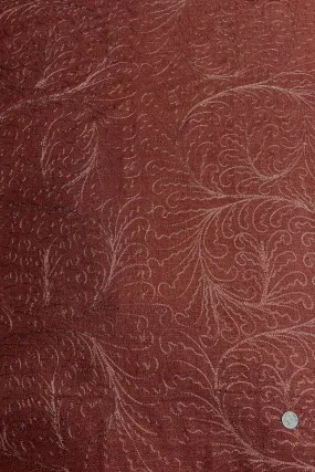 Sienna Brown Embroidered Silk Linen MEMT-026