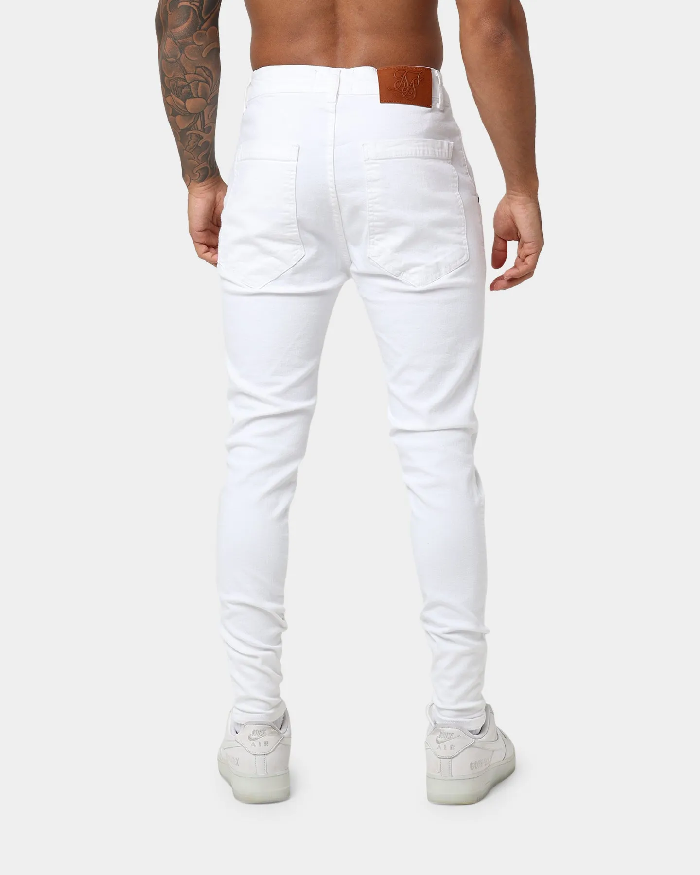 Sik Silk Distressed Denim Jeans White