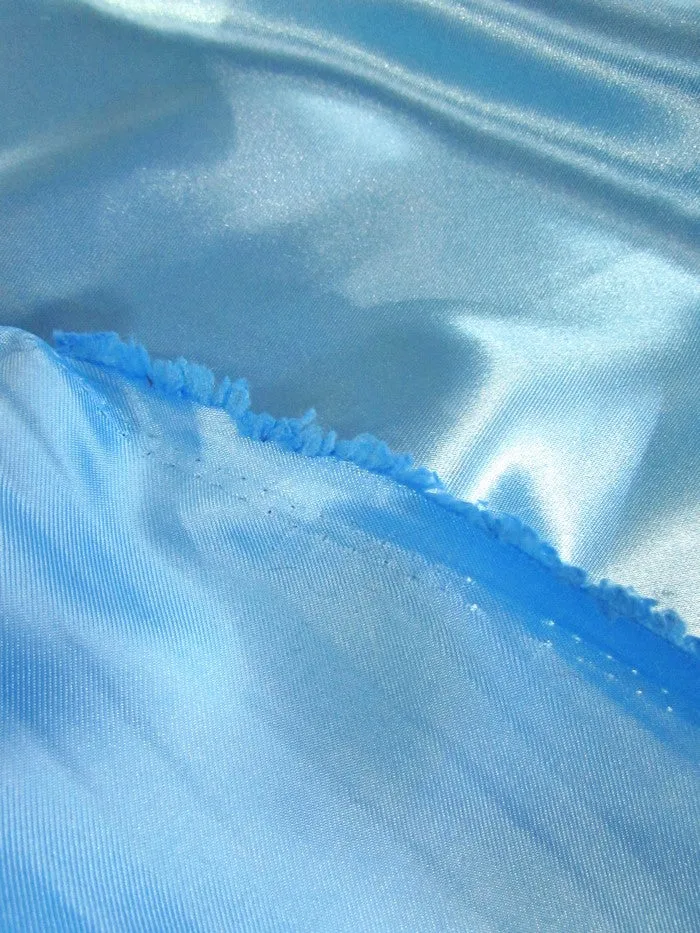 Solid Medium Weight Shiny Satin Fabric / Turquoise