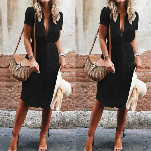 Summer Sexy V Neck Party Dresses