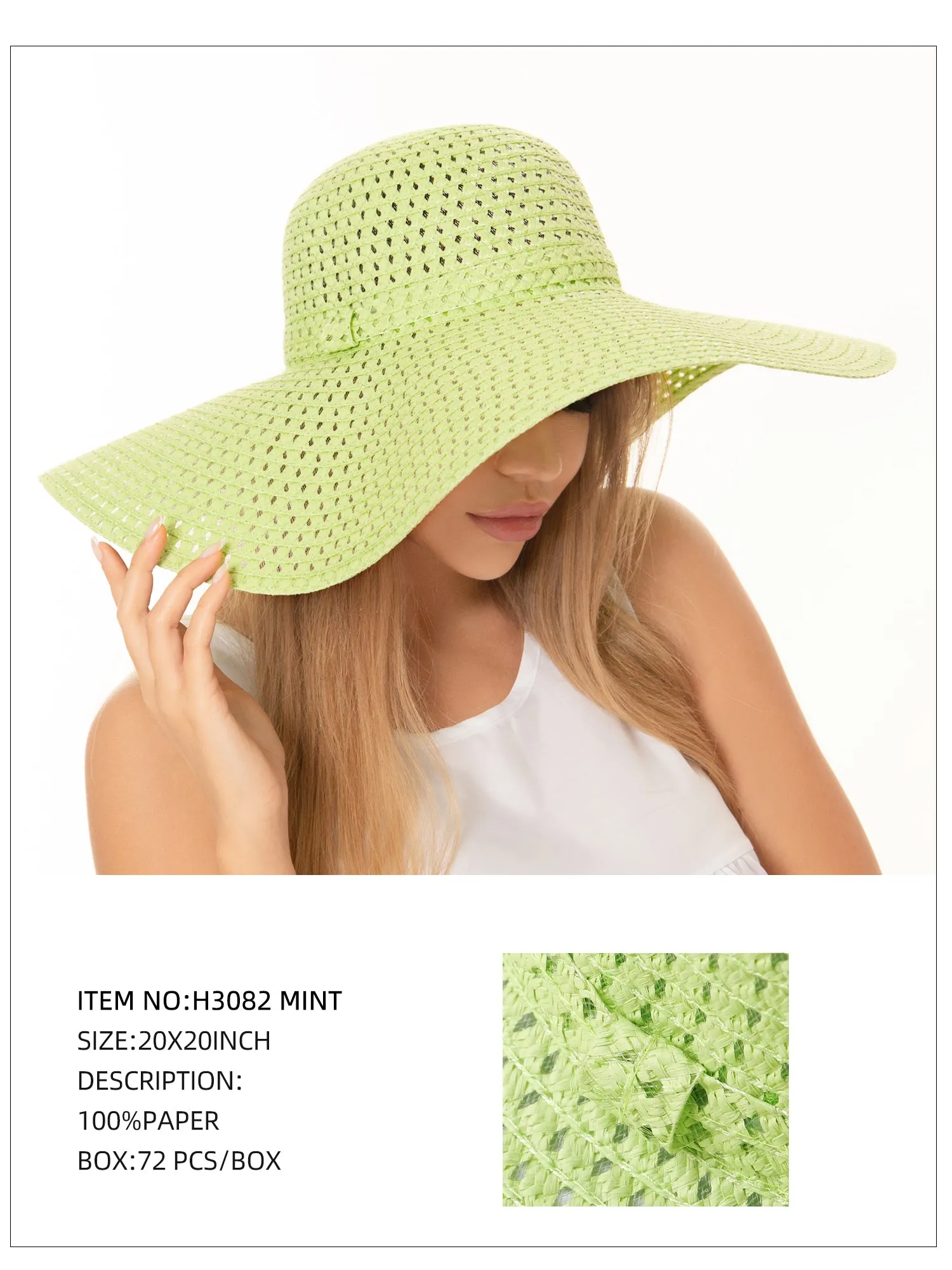 Wide Brim Sun Hat-Mint